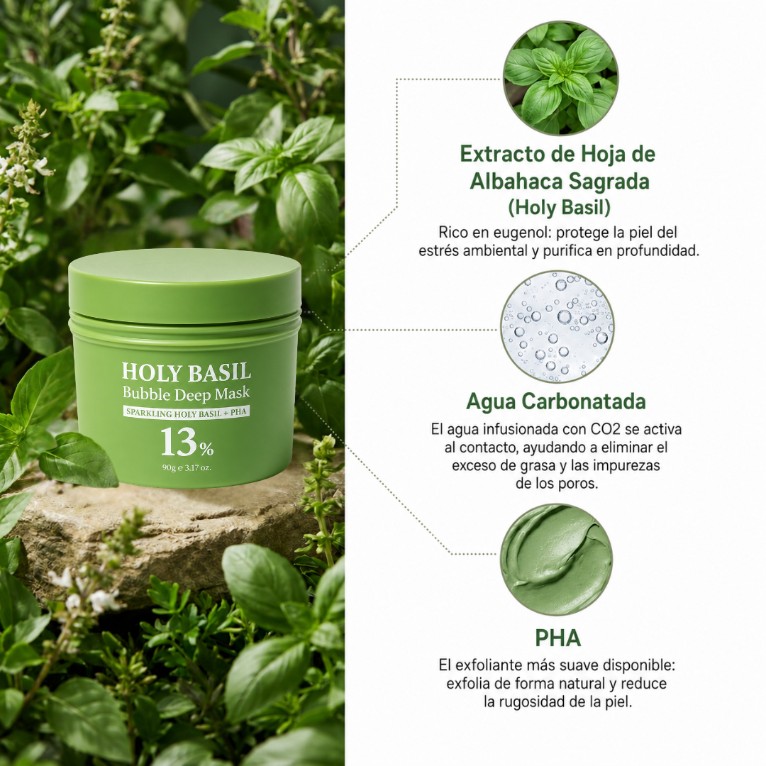 Mascarilla facial de burbujas