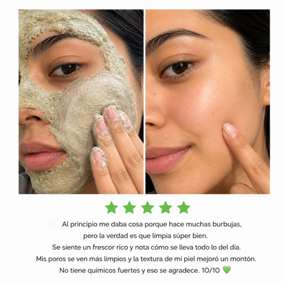 Mascarilla facial de burbujas